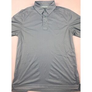 Straight Down Golf Polo Medium Blue Wedgewood Golf Club Geometric Performance